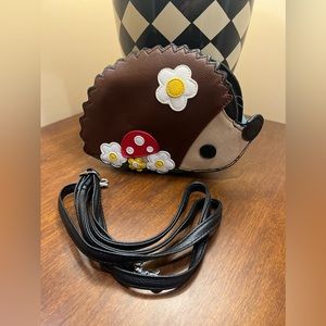 Sleepyville Critters Brown Hedgehog Crossbody Purse Bag